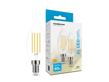 Modee LED Izzó Filament Gyertya C35 7W E14 360° 4000K (806 lumen) ERP B2