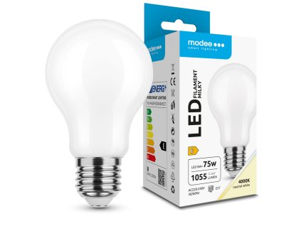 Modee LED Izzó Filament Milky Globe A60 8W E27 360° 4000K (1055 lumen) ERP
