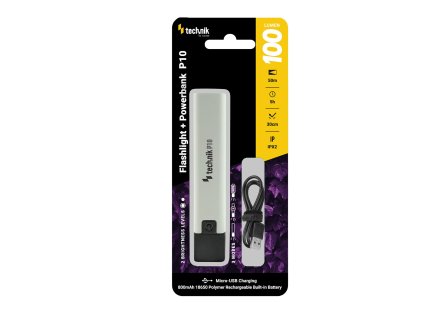 Technik Elemlámpa P10 (akkumulátoros) XPE LED + micro USB (100 lumen)