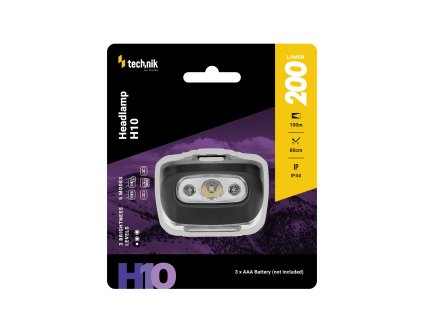 Technik Fejlámpa H10 (3xAAA) LED + piros fény (200 lumen)