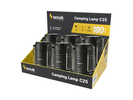 Technik Kemping Lámpa C25 (3xAA/nem tartozék) COB IP44 (180 lumen) 6db/display