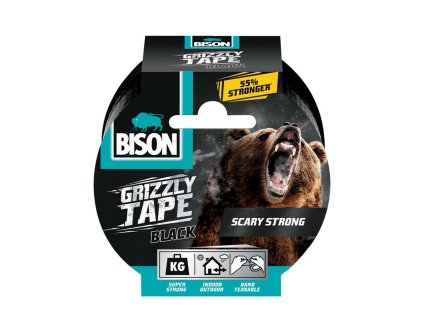 BISON Grizzly Szuper Erős Szöveterősített Ragasztószalag, fekete, 10m