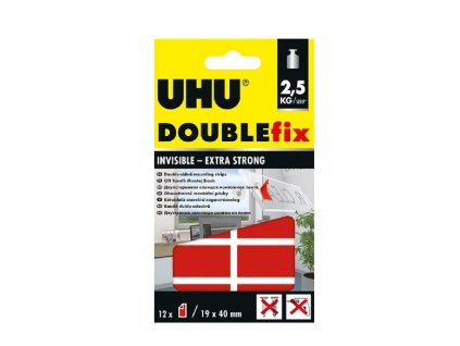 UHU Patafix / Gyurmaragasztó Extra Erős Kétoldalú Átlátszó Ragasztópárna, 12 db