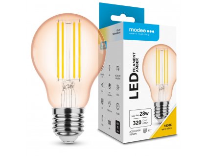 Modee LED Filament Amber Globe A60 4W E27 320° 1800K (360 lumen)