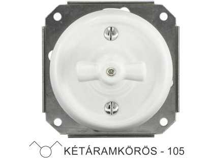 Fehér porcelán csillár forgókapcsoló betét, süllyesztett