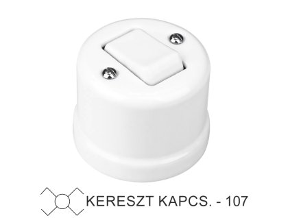 Fehér porcelán falon kívüli kereszt- billenőkapcsoló