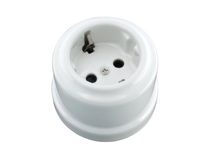 Fehér porcelán falonkívüli földelt konnektor