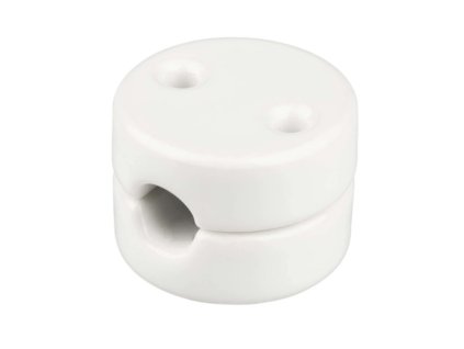 Fehér porcelán kábelrögzítő - hengeres vezetékhez