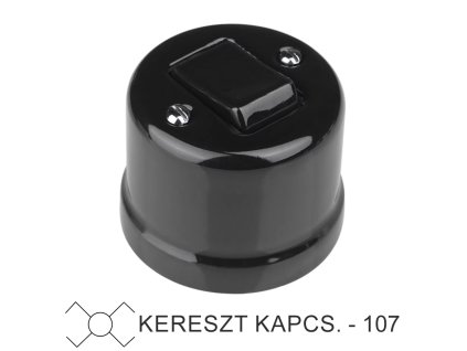 Fekete porcelán falon kívüli kereszt- billenőkapcsoló