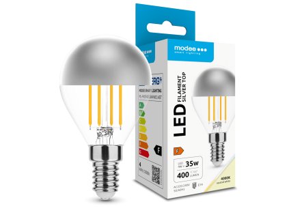 Modee LED Izzó Filament G.Mini P45 Silver Top 4W E14 320° 4000K (400 lumen)