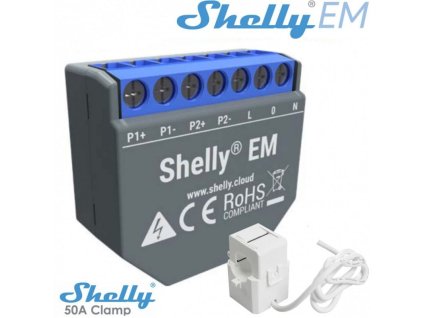 Shelly EM egy fázisú fogyasztásmérő + 50A áramváltó (kiegészítő)