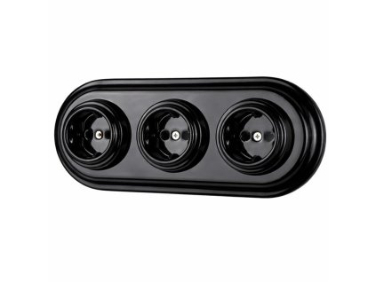 3 Fekete Konnektor – Fekete Porcelán Kerettel Ceramicon