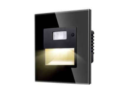 LED Lépcsővilágító Irányfény – Fekete Üveg Kerettel (2)