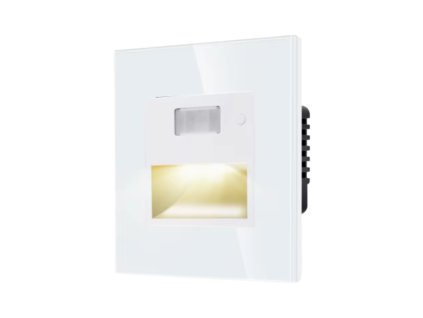 LED Lépcsővilágító Irányfény – Fehér Üveg Kerettel (2)