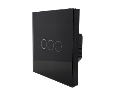 GlassOn Tripla Fekete Üveg Érintőkapcsoló Háromáramkörös