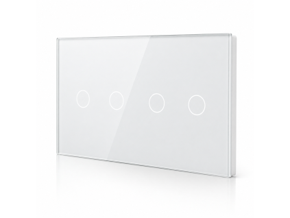 2+2 Érintőgombos Kapcsolópanel – Fehér GlassON