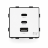Gyorstöltő Modul USB A + 2 x USB C Töltővel – Fehér GlassON