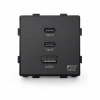 Gyorstöltő Modul USB A + 2 x USB C Töltővel – Fekete GlassON (3)