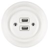 Dupla Fehér USB Aljzat – Fehér Porcelán Kerettel Ceramicon (1)