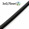 Fekete Textil Kábel – 3×0,75 mm² TRAMA