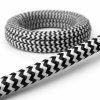 Fekete–Fehér Tarka Textil Kábel – 3×0,75 mm² TRAMA