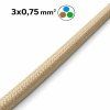 Homok Textil Kábel – 3×0,75 mm² TRAMA