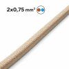 Homok Textil Kábel – 2×0,75mm² TRAMA