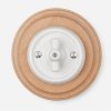 Egyáramkörös (101) Fehér 02 Forgókapcsoló – Natúr Fa Kerettel Ceramicon