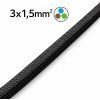 Fekete Textil Kábel – 3×1,5 mm² TRAMA