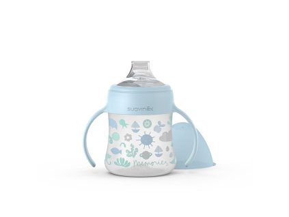 SUAVINEX | Láhev MEMORIES první s oušky 150 ml - modrá s obrázky
