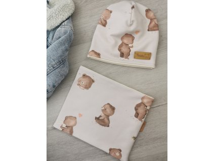 Jarní set čepička a nákrčník Teddy