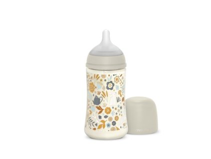 SUAVINEX | Kojenecká láhev WONDERLAND 270ml FYZIOL PRŮTOK M - LIBERTY KRÉMOVÁ