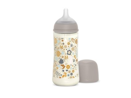 SUAVINEX | Kojenecká láhev WONDERLAND 360ml FYZIOL PRŮTOK L - LIBERTY KRÉMOVÁ