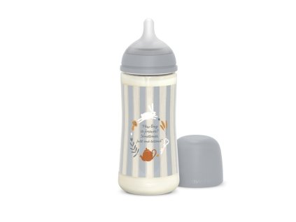 SUAVINEX | Kojenecká láhev WONDERLAND 360ml FYZIOL PRŮTOK L - MODRÁ