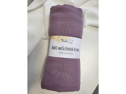 Mušelínová plenka MAXI 130 × 100 cm - tmavý šeřík