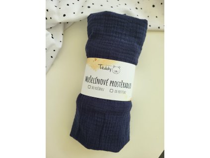 Prostěradlo do kočárku tmavě modrá