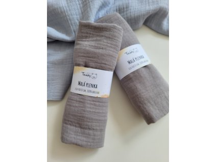 Mušelínová plenka MALÁ 40 x 30 cm - šedá