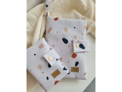 Malá sada terrazzo (plenkovník + obal na očkovací průkaz)
