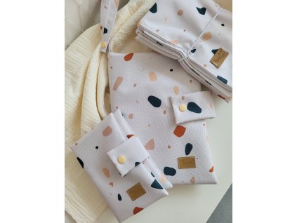 Midi sada terrazzo - (plenkovník + obal na očkovací průkaz + přebalovací podložka)