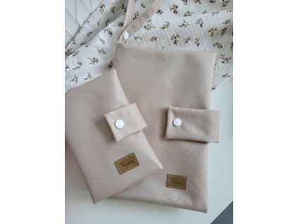 Malá sada béžová (plenkovník + obal na očkovací průkaz)