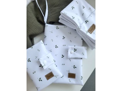 Midi sada olive - (plenkovník + obal na očkovací průkaz + přebalovací podložka)