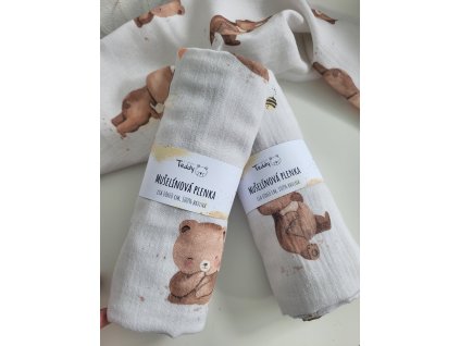 Mušelínová plenka STANDARD 60 x 60 cm - Teddy