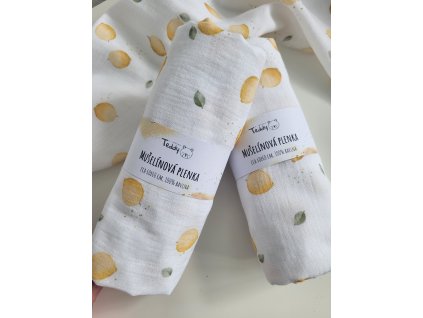 Mušelínová plenka STANDARD 60 x 60 cm - citrónky