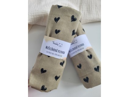 Mušelínová plenka srdce písková