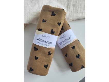 Mušelínová plenka srdce hnědá