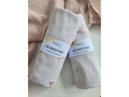 Mušelínová plenka STANDARD 60 x 60 cm - srdce