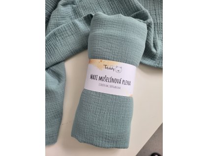 Mušelínová plenka MAXI 130 × 100 cm - teal