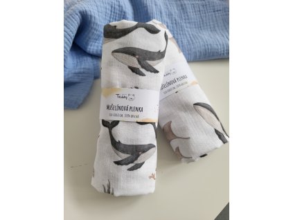 Mušelínová plenka STANDARD 60 x 60 cm - oceán