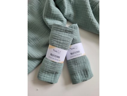 Mušelínová plenka MALÁ 40 x 30 cm - teal green