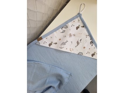 Mušelínová osuška mořský svět teal